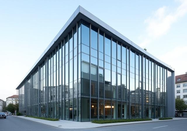 Aussenansicht eines modernen Bürogebäudes in Zürich, Schweiz.